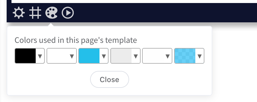 Template color palette